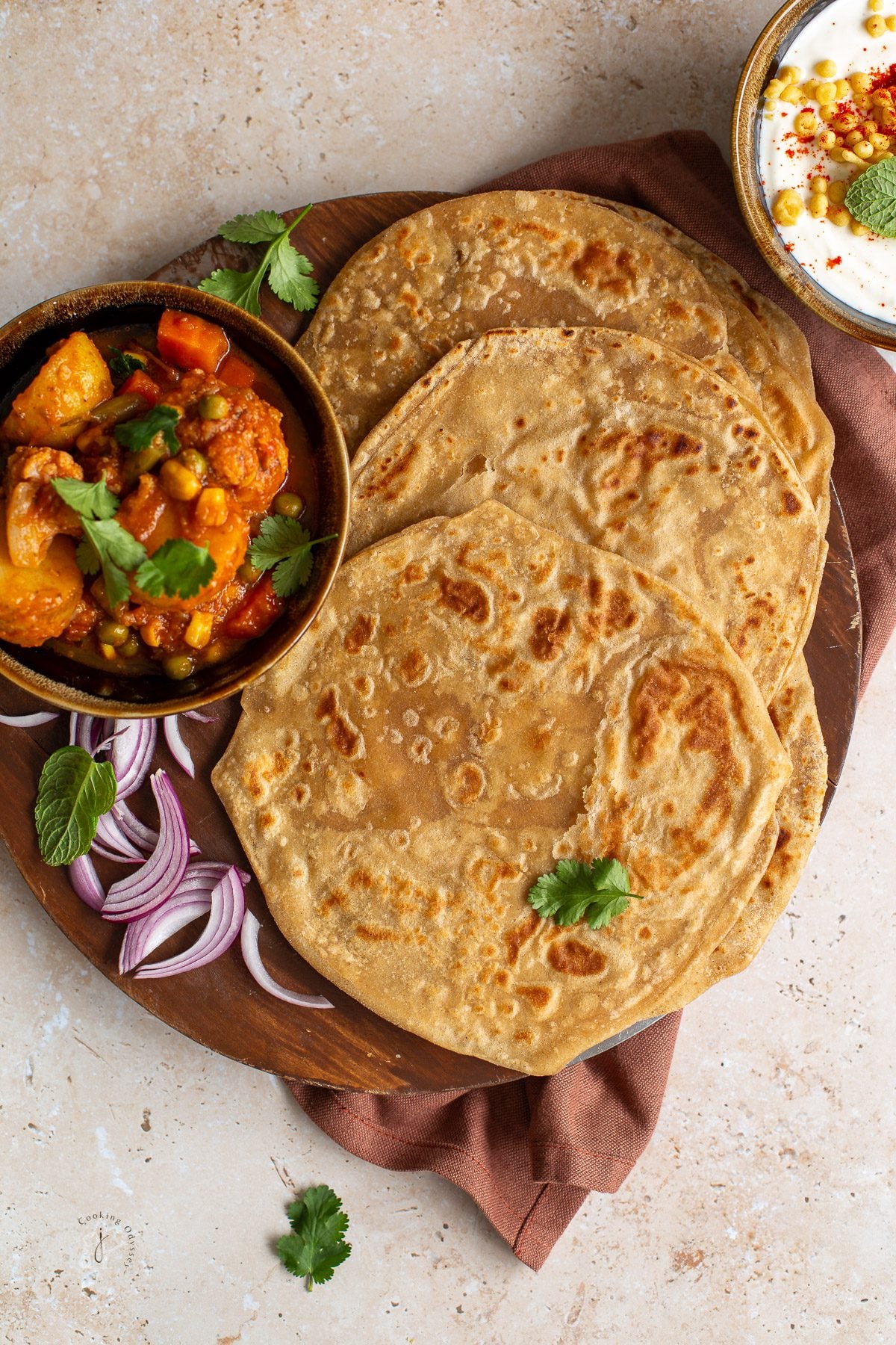 Plain or Mint Whole Wheat Paratha
